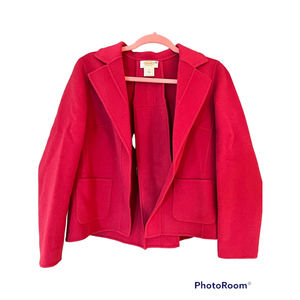 talbots jacket Blazer women’s wool hot pink with pockets open Size S Small